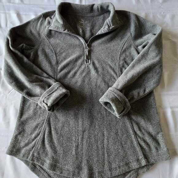 Size Small Made For Life Gray Fleece Quarter Zip Up Pullover - Picture 3 of 6